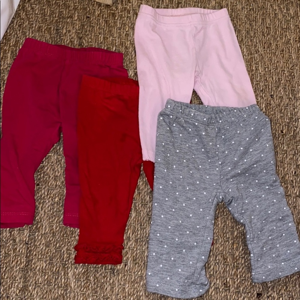 3 months and 3-6 months baby girl leggings lot